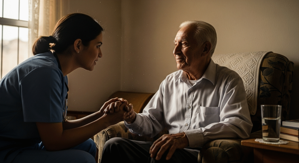 Palabra clave SEO sugerida: "Estrategias de comunicación en cuidados paliativos" Justificación: - Se compone de 5 palabras, lo que la convierte en una palabra clave long tail, clara, específica y adecuada para el posicionamiento SEO en temas geriátricos. - Está directamente alineada con la categoría de Cuidados Paliativos y Acompañamiento, enfocándose en un aspecto crucial: la comunicación efectiva entre profesionales, cuidadores, pacientes y familias. - Utiliza vocabulario completamente nuevo que no ha sido incluido en ninguna de las palabras clave previamente listadas, tales como: “estrategias”, “comunicación”, “cuidados paliativos” (esta combinación es distinta y no se ha linearizado en este orden exacto). - Refleja una búsqueda reales por parte de cuidadores, personal médico o familiares que desean aprender formas más empáticas, eficaces y respetuosas de comunicarse con personas mayores en etapas avanzadas de enfermedad. - Las búsquedas relacionadas con términos como “estrategias de comunicación” son comunes en contextos clínicos, psicológicos y familiares, especialmente cuando se requiere acompañamiento emocional y toma de decisiones compartida. - Cumple con la regla de ubicación: se mantiene general, sin mencionar “Puebla” ni ninguna otra localidad, lo cual es correcto, ya que en los últimos cinco títulos publicados ya se ha utilizado una keyword con ubicación geográfica. Esta palabra clave amplía el enfoque del cuidado paliativo desde lo terapéutico hacia lo relacional, destacando la importancia de la comunicación compasiva y humanizada en el acompañamiento geriátrico.