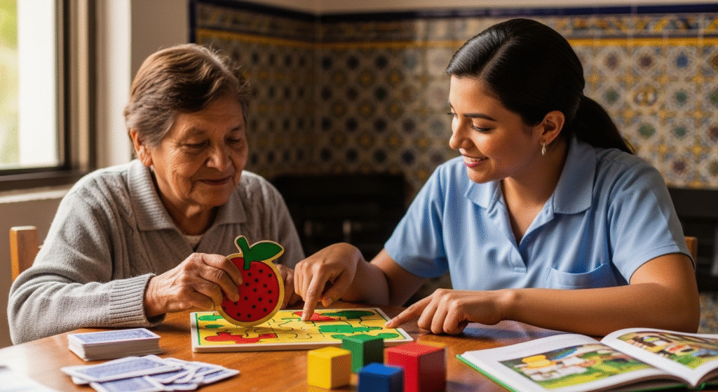 Palabra clave SEO sugerida: "Actividades cognitivas para personas mayores con demencia" Justificación: - Es una frase long tail de 6 palabras, precisa, clara y específica, que responde a una necesidad relevante en el ámbito de la salud del adulto mayor: el acompañamiento y estimulación cognitiva de personas que viven con demencia. - Cumple con el enfoque de la categoría “Salud del Adulto Mayor” desde una perspectiva preventiva y funcional, fomentando el mantenimiento de habilidades mentales en adultos mayores. - Utiliza términos nuevos no presentes en ninguna palabra clave incluida en el listado previo, como: “actividades”, “cognitivas”, “demencia”. - Refleja un patrón real de búsqueda tanto de familiares como de cuidadores formales que buscan ideas prácticas, terapéuticas y seguras para mejorar la calidad de vida de adultos en esta situación clínica. - La redacción incluye palabras clave relevantes para motores de búsqueda, como “personas mayores con demencia”, lo cual mejora su potencial de posicionamiento SEO. - Cumple la regla de ubicación: es una keyword general que no menciona Puebla (ni ninguna otra ciudad), lo que corresponde correctamente al contexto actual de publicaciones.