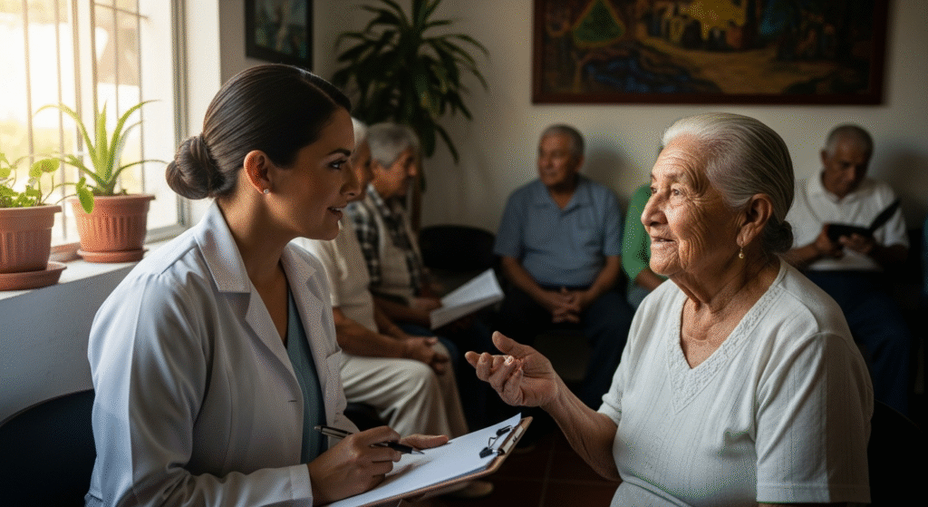 evaluación médica geriátrica para adultos mayores
