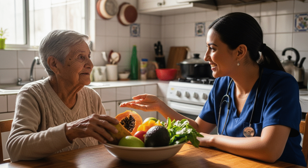 alimentación saludable para adultos mayores en casa