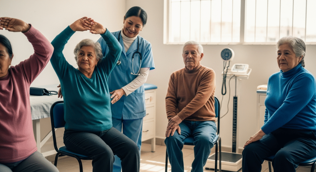rutina de ejercicios suaves para personas mayores